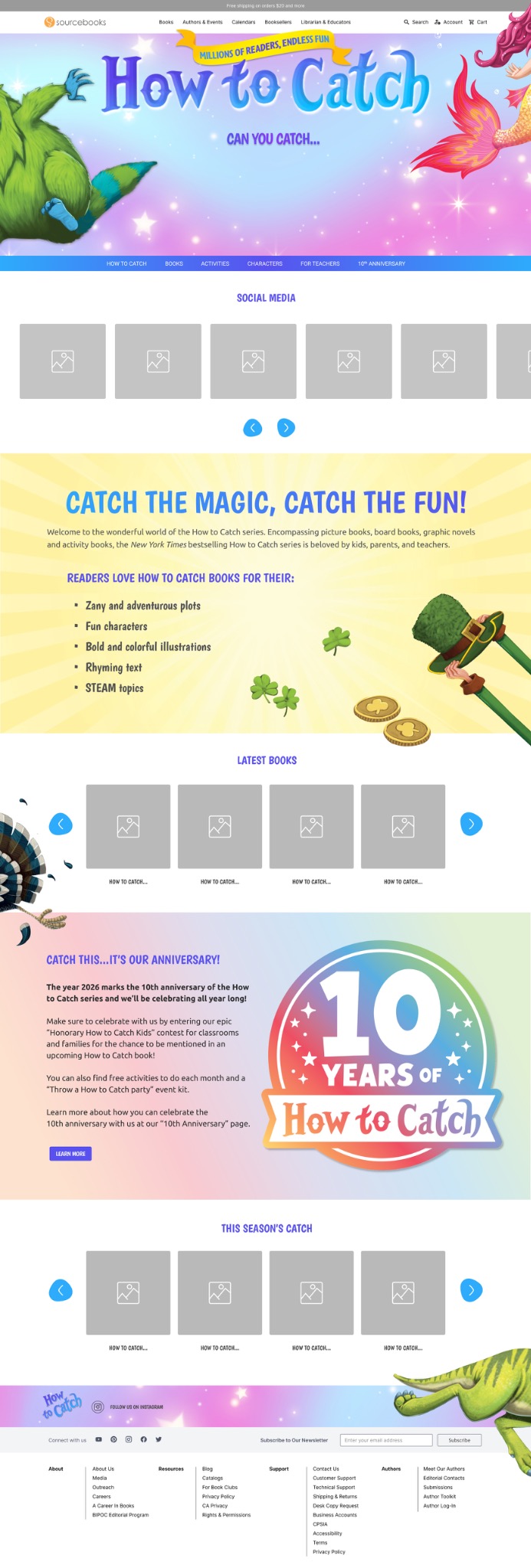 Full-page design of the refreshed How to Catch website
